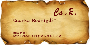 Csurka Rodrigó névjegykártya